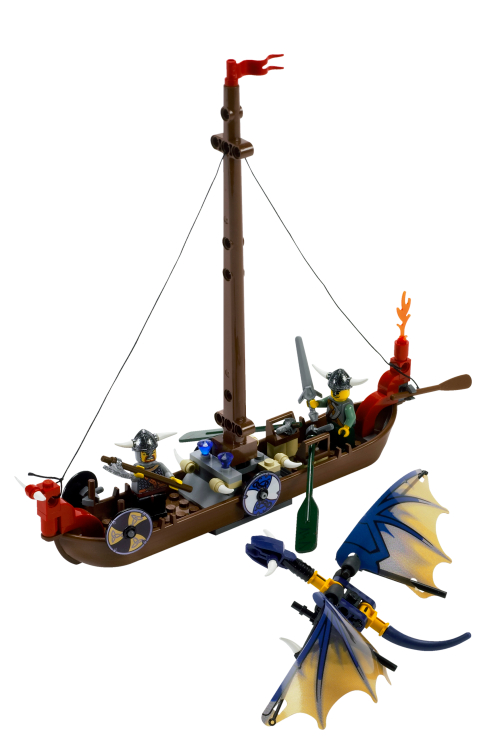 Viking bateau contre le dragon wyvern (Viking Boat against the Wyvern Dragon)