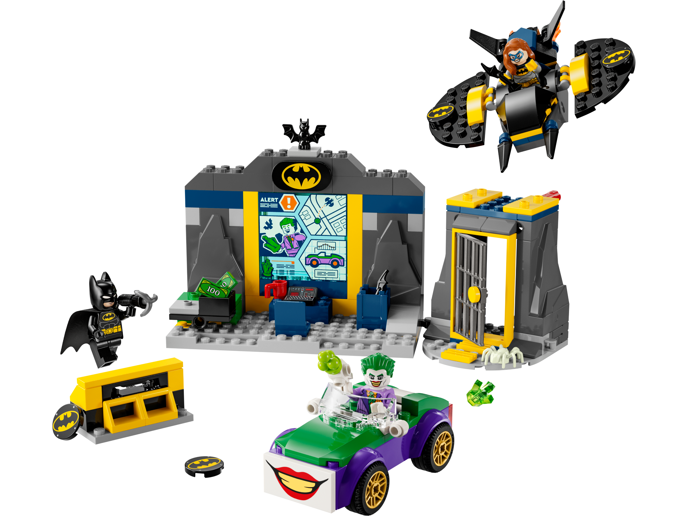 La batcave avec Batman, Batgirl et le Joker (The Batcave with Batman, Batgirl and The Joker)