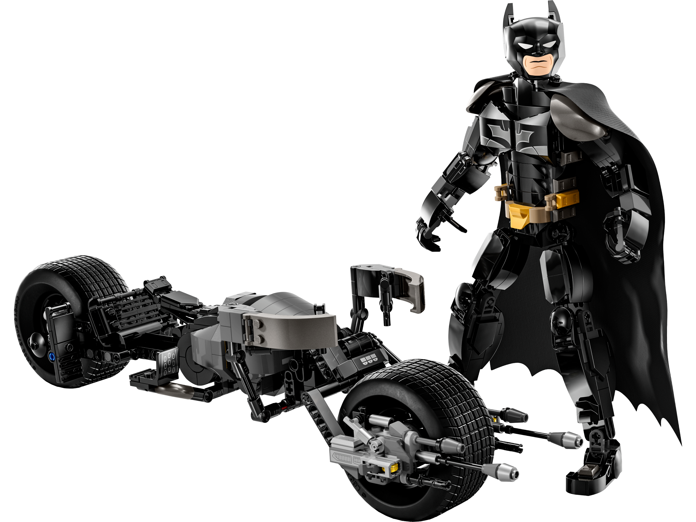 La figurine de Batman et le vélo bat-pod (Batman Construction Figure and the Bat-Pod Bike)