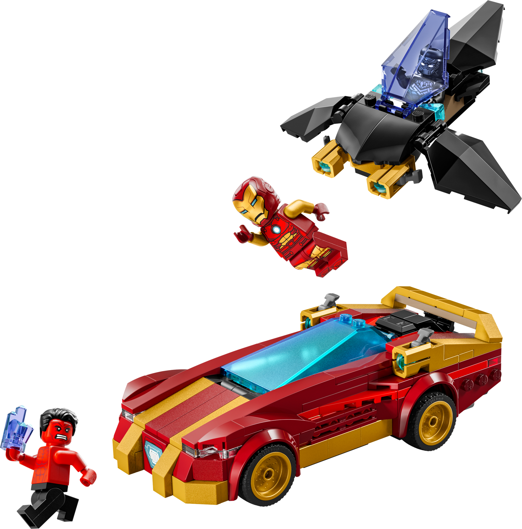 Iron Man voiture & Black Panther vs. Hulk rouge (Iron Man Car & Black Panther vs. Red Hulk)