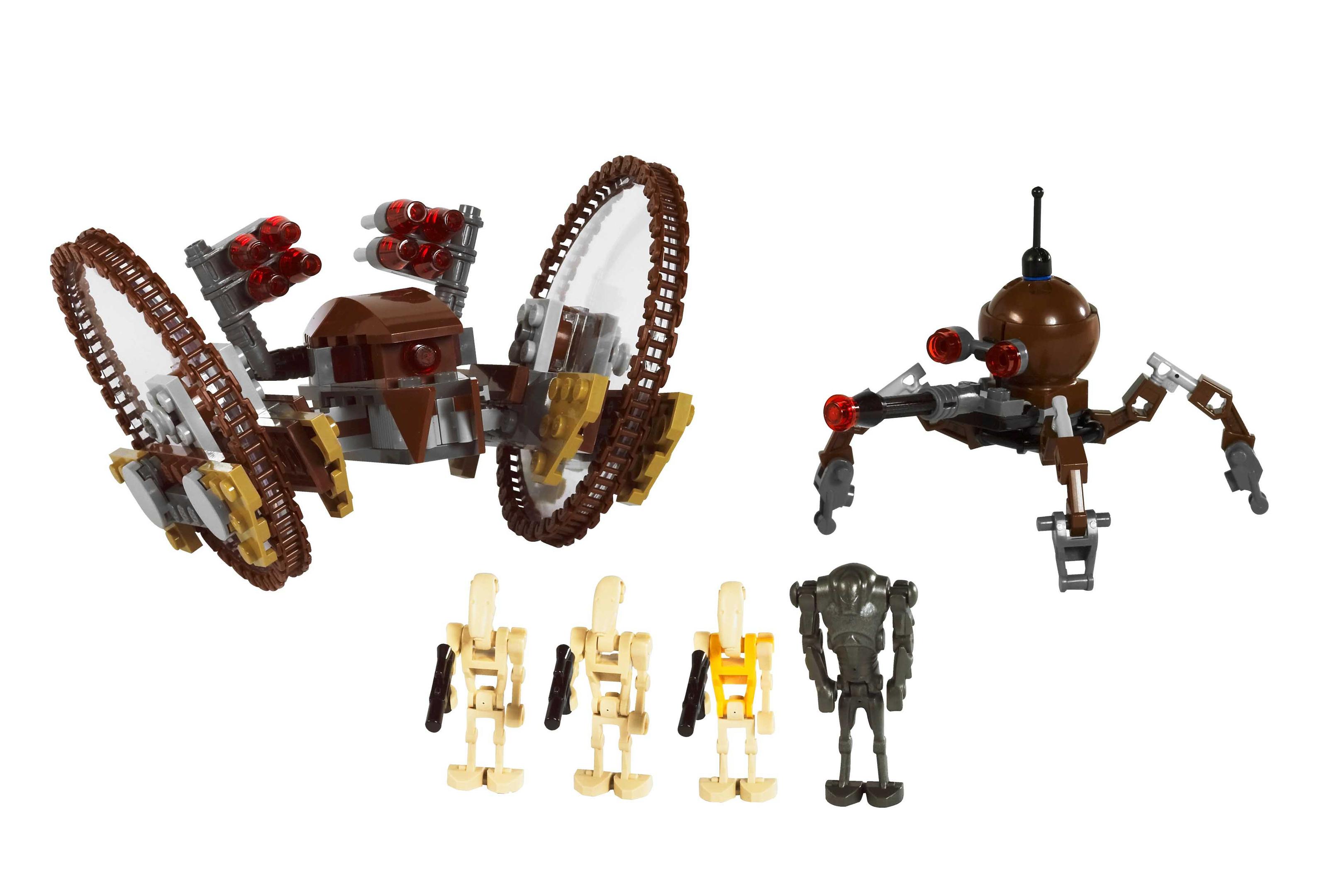 Droïde de grêle & araignée droïde clone wars boîte blanche (Hailfire Droid & Spider Droid Clone Wars White Box)