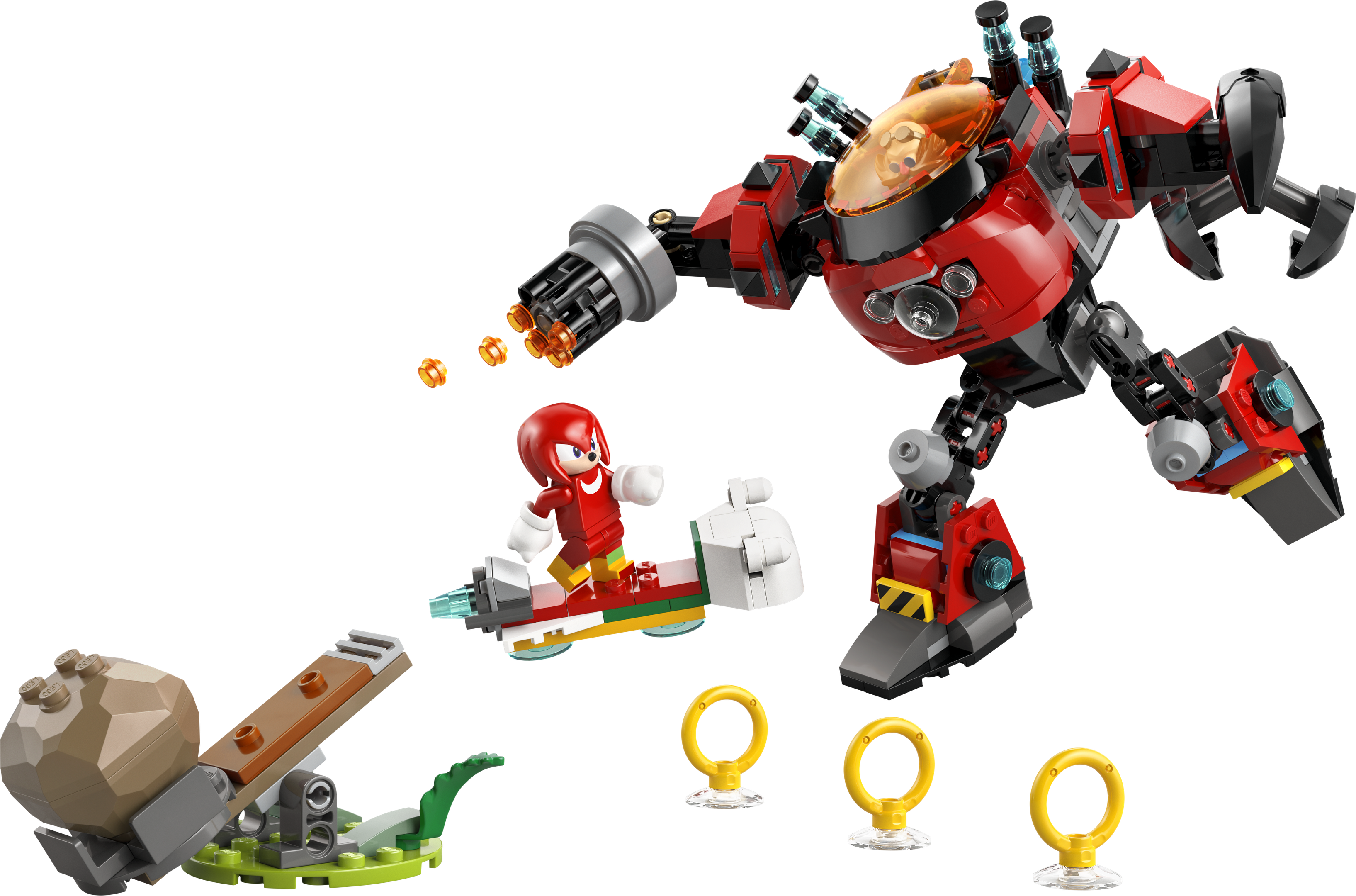 Knuckles vs. dr. eggman oeuf concasseur mech (Knuckles vs. Dr. Eggman Egg Crusher Mech)