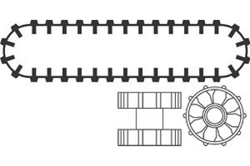 Caterpillar Hub and Tread (Set of 2 treads 4 Hubs)