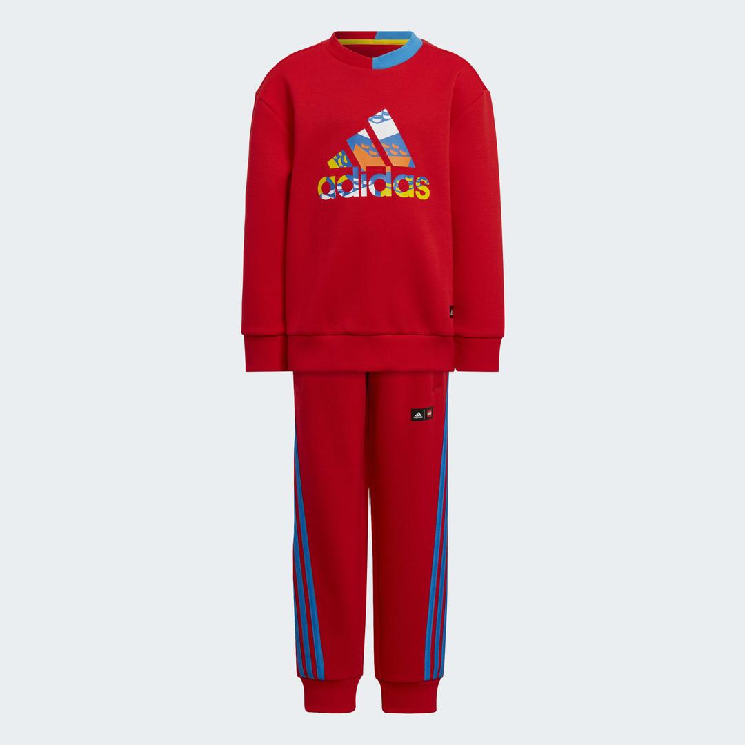Adidas x classique LEGO rouge ensemble de sweat-shirt et pantalon (adidas x Classic LEGO Red Crew Sweatshirt and Pants Set)