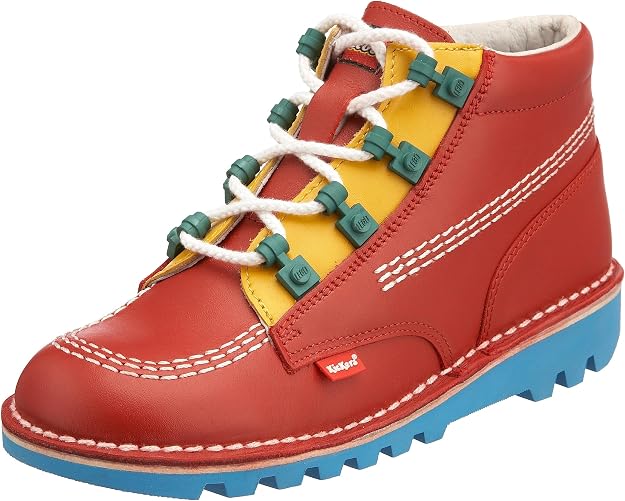 Kickers junior LEGO bottine oeillet - rouge (Kickers Junior LEGO Eyelet Boot - Red)