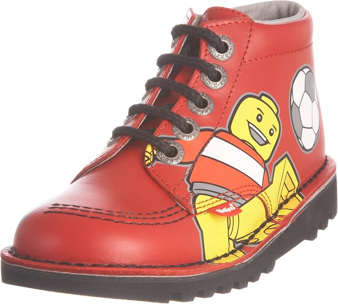 Kickers Kids Kick Hi LEGO Football Print Shoe - Red