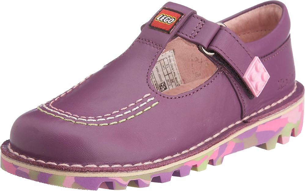 Kickers enfants kick t bar LEGO chaussure décontractée - violet (Kickers Kids Kick T Bar LEGO Casual Shoe - Purple)