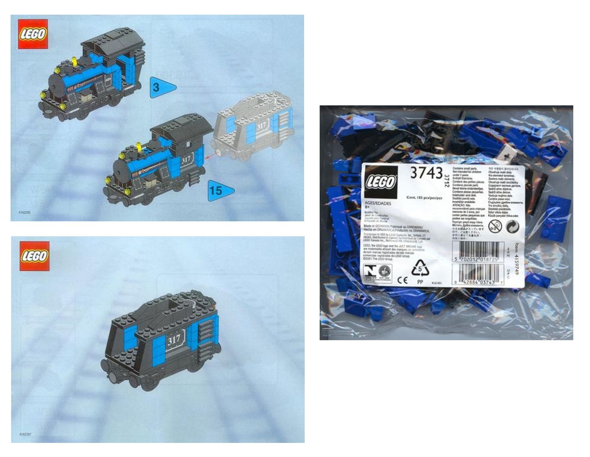 Petit moteur de train avec bleu tendre (Small Train Engine with Tender Blue)