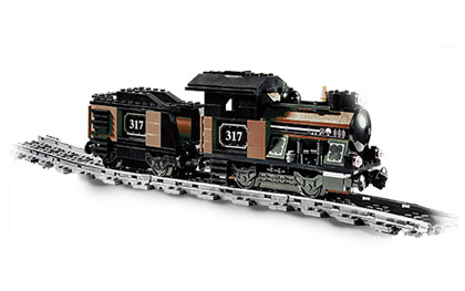 Petit moteur de train avec tender brun (Small Train Engine with Tender Brown)