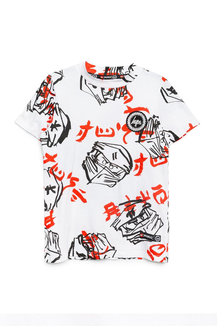 HYPE X LEGO NINJAGO White Just Hype Faces Adults' T-Shirt