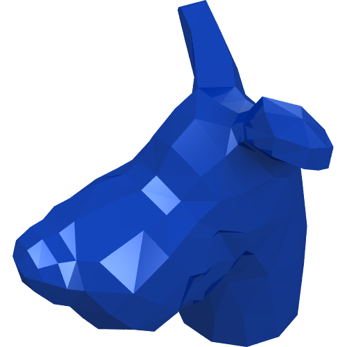 Rendu LDraw de Partie du corps animal, tête de chien grande scooby-doo dane avec nez noir - sourire des deux côtés et langue sur le côté gauche motif imprimé (Animal Body Part, Dog Head Great Dane Scooby-Doo with Black Nose - Smile on Both Sides and Tongue on Left Side Print), couleur indicative