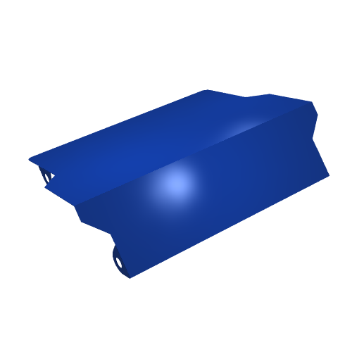 Rendu LDraw de Ramp, 127 x 111 mm avec Yellow Chevrons and Curb Markings Print, couleur indicative