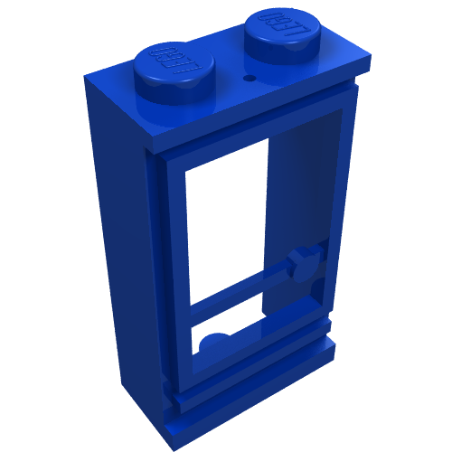 Rendu LDraw de Porte 1 x 2 x 3 Gauche avec tenons pleins, sans verre (Door 1 x 2 x 3 Left with Solid Studs, without Glass), couleur indicative