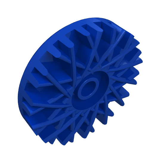 Rendu LDraw de Couvercle de roue / Hub casquette 28 rayons 18mm D. (Wheel Cover / Hub Cap 28 Spokes 18mm D.), couleur indicative