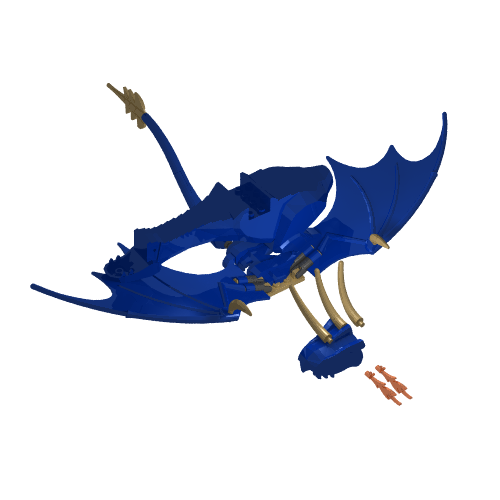 Rendu LDraw de Creature Body Part, Dragon Body (Hungarian Horntail), couleur indicative