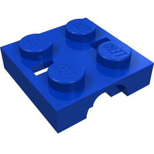 Rendu LDraw de Brique 2 x 2 Support de bras Partie supérieure sans trou (Brick 2 x 2 Arm Holder Upper Part without Hole), couleur indicative