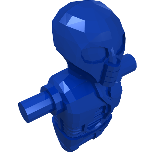 Rendu LDraw de Torse / tête mécanique, 2-1b droïde médical [sans motif] (Torso/Head Mechanical, 2-1B Medical Droid [Plain]), couleur indicative