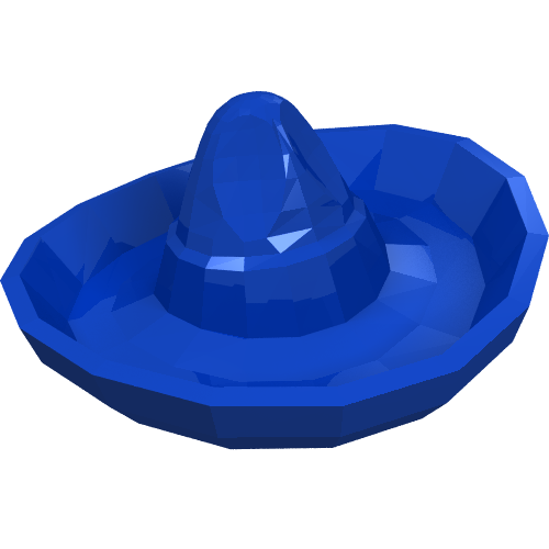 Rendu LDraw de Chapeau sombrero [sans motif] (Hat Sombrero [Plain]), couleur indicative