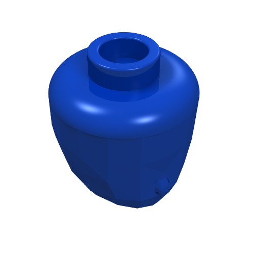 Rendu LDraw de Tête de mini-poupée, mâchoire étroite [sans motif] (Minidoll Head, Narrow Jawline [Plain]), couleur indicative