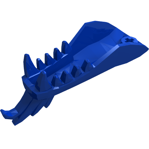 Rendu LDraw de Creature Body Part, Dragon tête Lower Jaw avec Teeth and Spines [Plain], couleur indicative