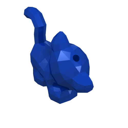 Rendu LDraw de Animal, chat, debout, regardant à gauche [sans motif] (Animal, Cat, Standing, Looking Left [Plain]), couleur indicative