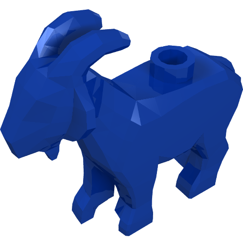 Rendu LDraw de Animal, Chèvre [sans motif] (Animal, Goat [Plain]), couleur indicative