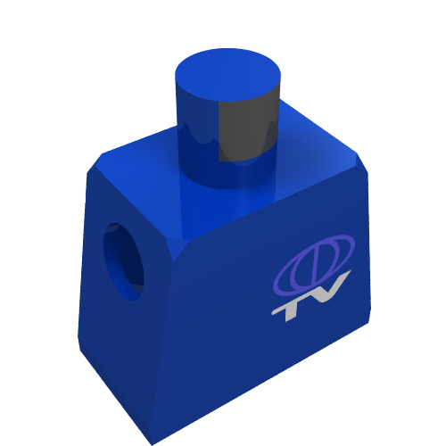 Rendu LDraw de Torse de minifigurine avec logo TV imprimé (Minifig Torso with TV Logo Print), couleur indicative