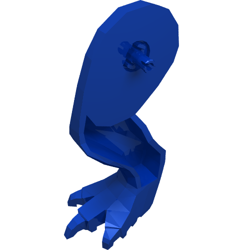 Rendu LDraw de Animal Body Part, Dinosaur, Tyrannosaurus Rex Leg, Right, avec connecteur [Plain], couleur indicative