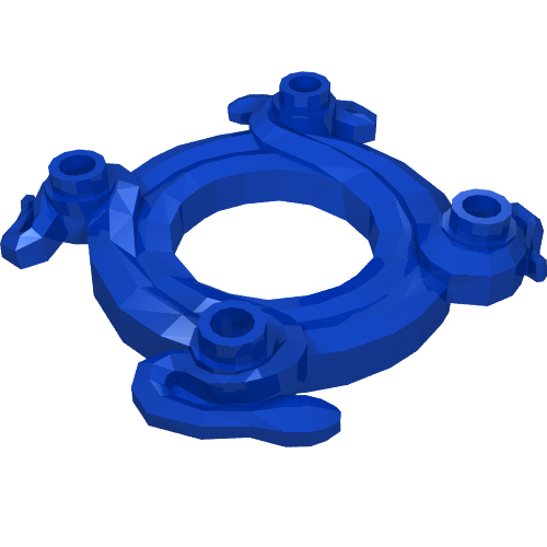 Rendu LDraw de Ring 4 x 4 avec 2 x 2 trou and 2 Intertwined Snakes [Plain], couleur indicative