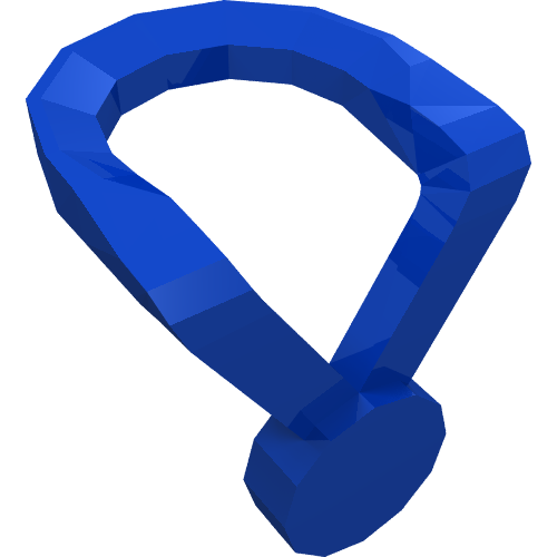 Rendu LDraw de Ruban de cravate minifigurine avec médaille [sans motif] (Minifig Neckwear Ribbon with Medal [Plain]), couleur indicative