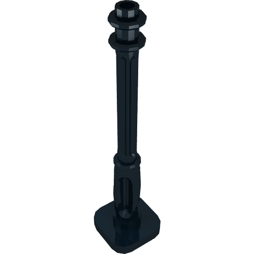 Rendu LDraw de Poteau de lampe 2 x 2 x 7 avec 4 flûtes de base (Lamp Post 2 x 2 x 7 with 4 Base Flutes), couleur indicative