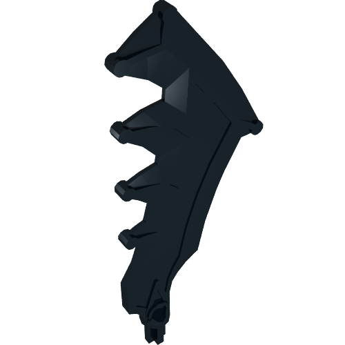 Rendu LDraw de Large Figure Weapon Axe, Sword avec Jagged Blade, couleur indicative