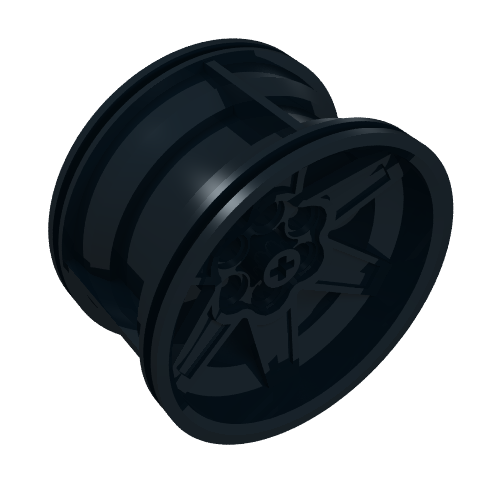 Rendu LDraw de Roue 56 x 34 Support de course Technic avec 6 trous d'connecteurs (Wheel 56 x 34 Technic Racing Medium with 6 Pin Holes), couleur indicative