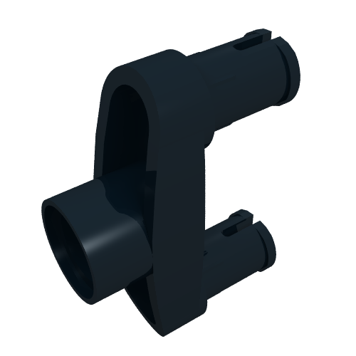 Rendu LDraw de Connecteur Technic Connecteur 3L avec 2 connecteurs et trou central (Technic Pin Connector 3L with 2 Pins and Center Hole), couleur indicative