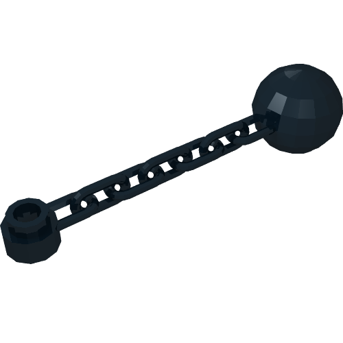 Rendu LDraw de Équipement Balle et chaîne avec 1 x 1 tour plaque (Equipment Ball and Chain with 1 x 1 Round Plate), couleur indicative