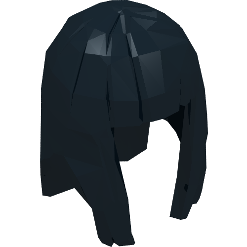 Cheveux longs droits avec franges - caoutchouc (Hair Long Straight with Bangs - Rubber)