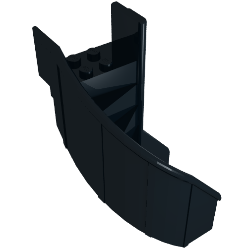 Rendu LDraw de Escaliers 6 x 6 x 9 1/3 courbés (Stairs 6 x 6 x 9 1/3 Curved Enclosed), couleur indicative