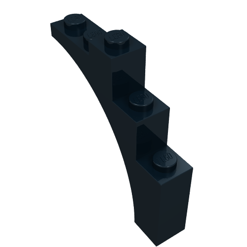 Rendu LDraw de Brique Arche 1 x 5 x 4 [Arc continu] (Brick Arch 1 x 5 x 4 [Continuous Bow]), couleur indicative