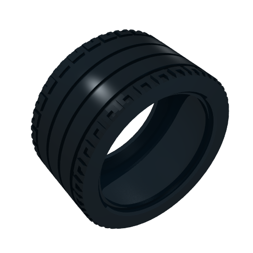 Rendu LDraw de Pneu 81,6 x 44 zr Technic bande de roulement droite (Tyre 81.6 x 44 ZR Technic Straight Tread), couleur indicative
