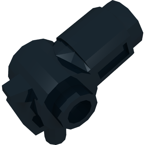 Rendu LDraw de Weapon Gun / Blaster avec Hollow tenon on Sides and Inside axe Holder, couleur indicative