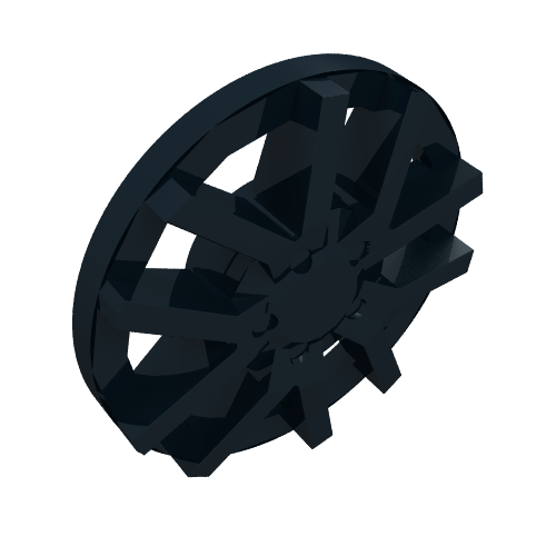 Rendu LDraw de Couvercle de roue 10 rayons (2 rayons par parallèle) - pour roue 18976 (Wheel Cover 10 Spoke (2 Spokes each parallel) - for Wheel 18976), couleur indicative