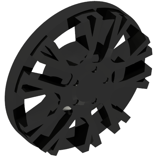 Rendu LDraw de Couvercle de roue 10 rayons forme Y - pour roue 18976 (Wheel Cover 10 Spoke Y Shape - for Wheel 18976), couleur indicative