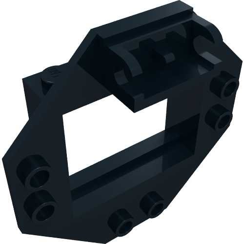 Rendu LDraw de Charnière de fenêtre 1 x 4 x 3 avec panneau octogonal (Hinge Window Frame 1 x 4 x 3 with Octagonal Panel), couleur indicative
