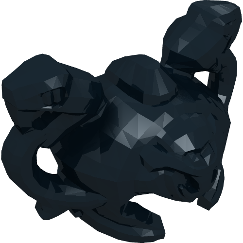 Rendu LDraw de Helmet avec Cheek Protection and 2 Snakes avec Fangs (Ninjago), couleur indicative