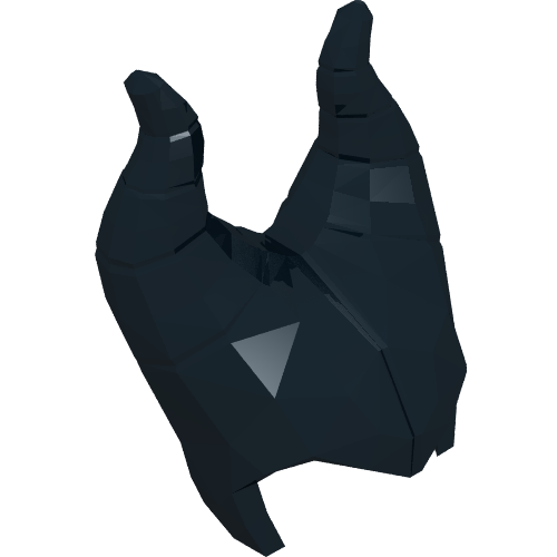 Tête haut avec le pic de la veuve et 2 grandes cornes segmentées incurvées (maléfique) [casque] (Head Top with Widow's Peak and 2 Large Curved Segmented Horns (Maleficent) [Helmet])