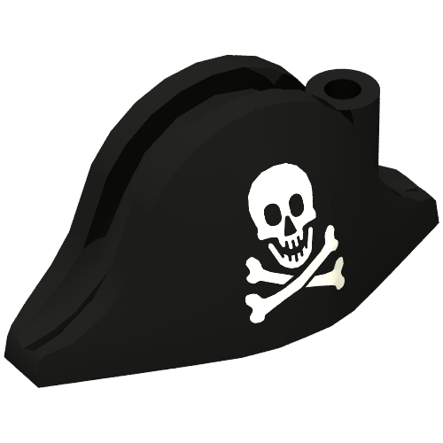Chapeau pirate bicorne (amiral) avec crâne et os croisés motif imprimé (Hat Pirate Bicorne (Admiral) with Skull and Crossbones Print)