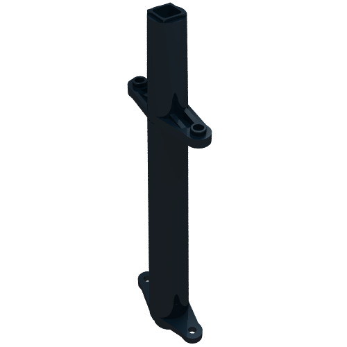 Rendu LDraw de Bateau, partie centrale du mât 13 2/3 h, sans griffe inférieure (Boat, Mast Section Middle 13 2/3 H, without Bottom Connector Prong), couleur indicative