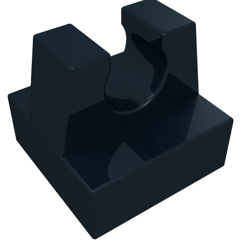 Tuile Spécial 1 x 1 avec attache et embouts droits (Tile Special 1 x 1 with Clip and Straight Tips)