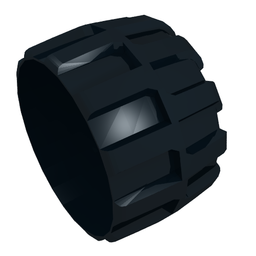 Rendu LDraw de Roue en plastique dur géant (71mm D. x 47mm) (Wheel Hard Plastic Giant (71mm D. x 47mm)), couleur indicative