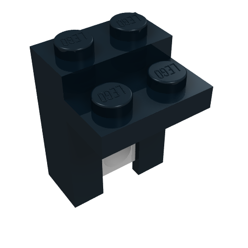 Rendu LDraw de Brique Spécial 1 x 2 x 2 1/3 avec ressort (Brick Special 1 x 2 x 2 1/3 with Spring Unit), couleur indicative